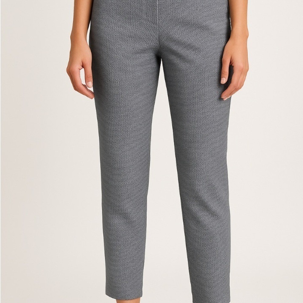 Talbots dobby dot high waisted, tailored ankle pants preppy Career 14 W